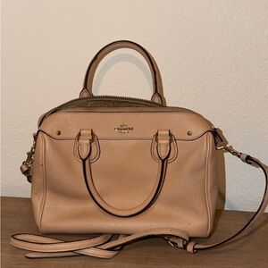 Coach Pebbled Leather Satchel in Blush